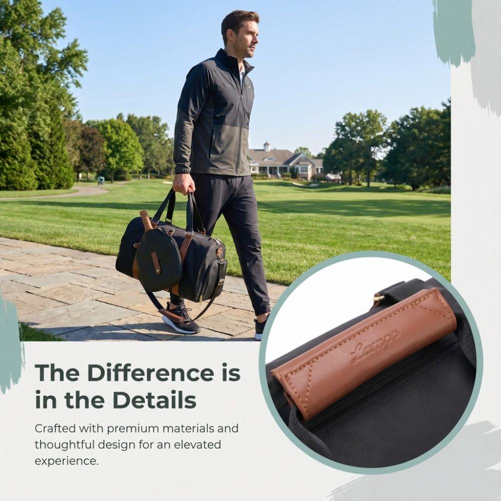 Multi-Pockets Tennis Racket Bag 2 in 1 Racket Sports Bag Pickleball Paddle Bag Court Practice