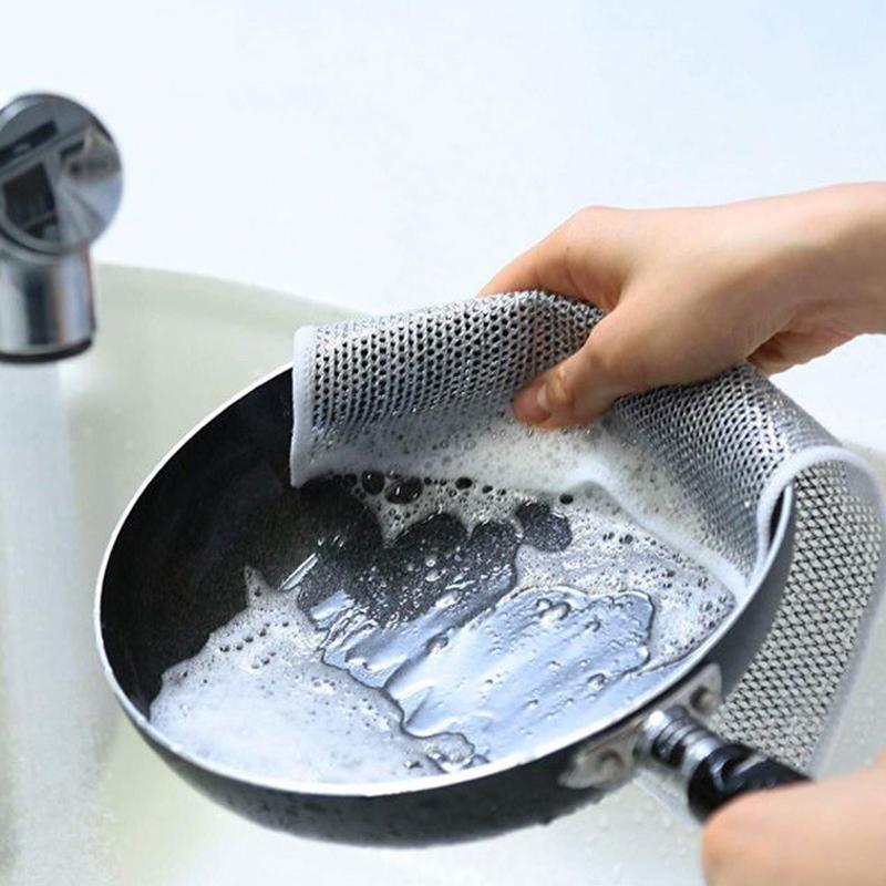 Салфетка для чистки серебра, полотенце для волшебной посуды, многоразовое антипригарное масло, тряпка для мытья посуды, кастрюля, сильное удаление ржавчины, замена шариков из стальной проволоки, тряпка