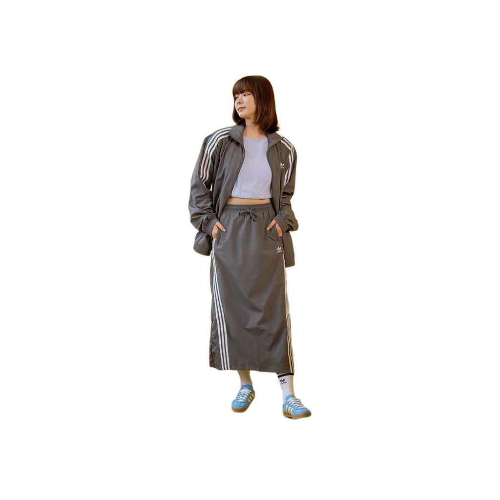 Adidas Originals Oversized Track Top Women Tops Gray JJ3362