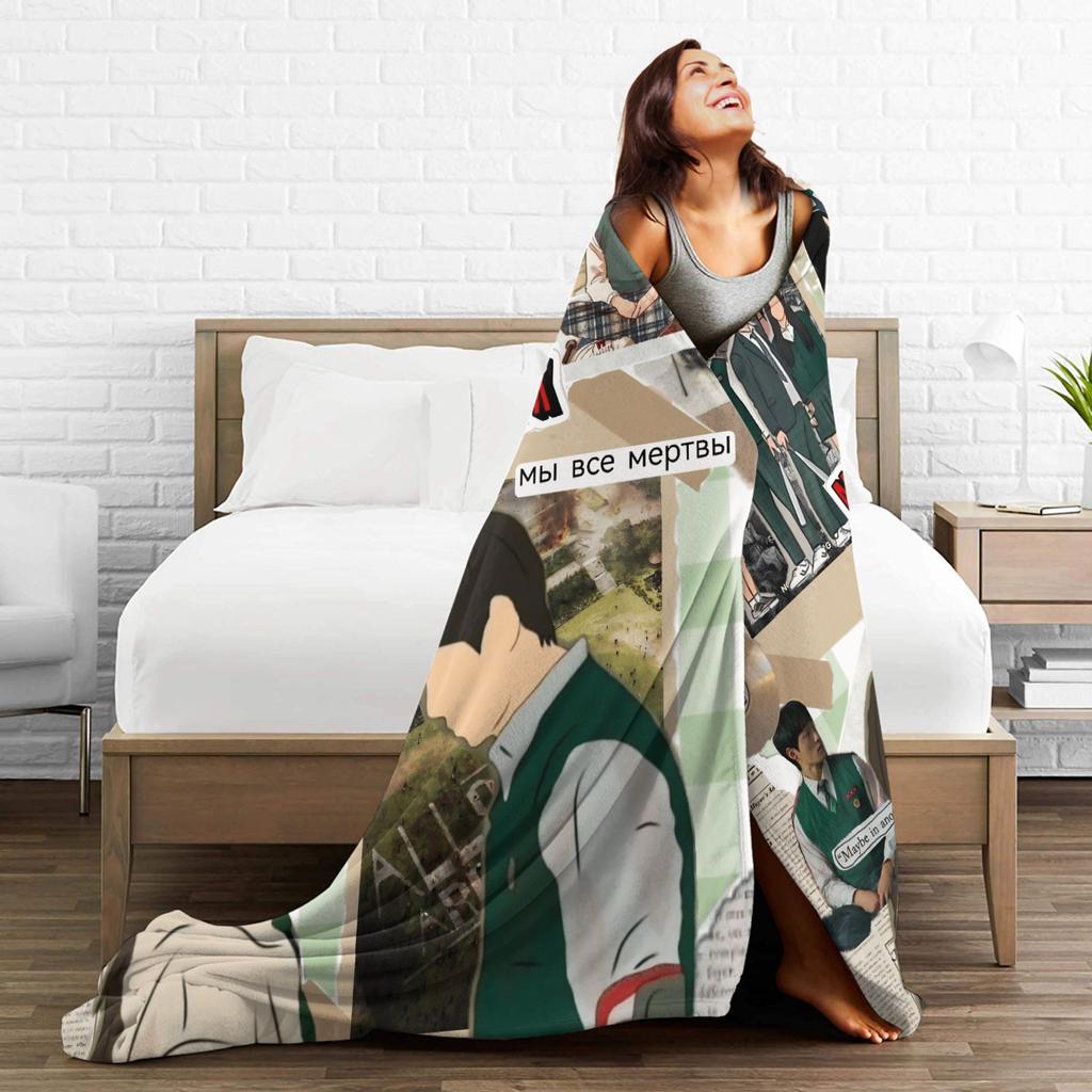 All Of Us Are Dead Flannel Blanket Spring Soft Throw Blanket for Girls Boys Living Room Funny Bedspread Sofa Bed Cover