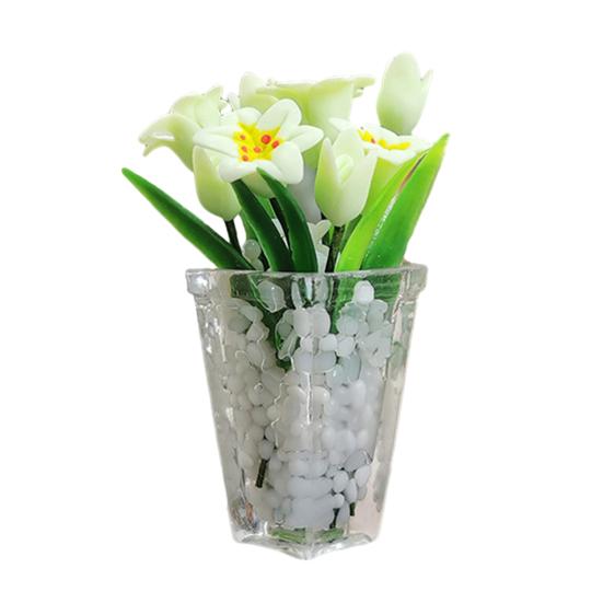 Миниатюрная игрушка-лилия в горшке, реалистичная смола, мини-ваза для цветов, модель, фигурка, сделай сам, реквизит для фотосессии, 1/12, аксессуары для украшения кукольного домика