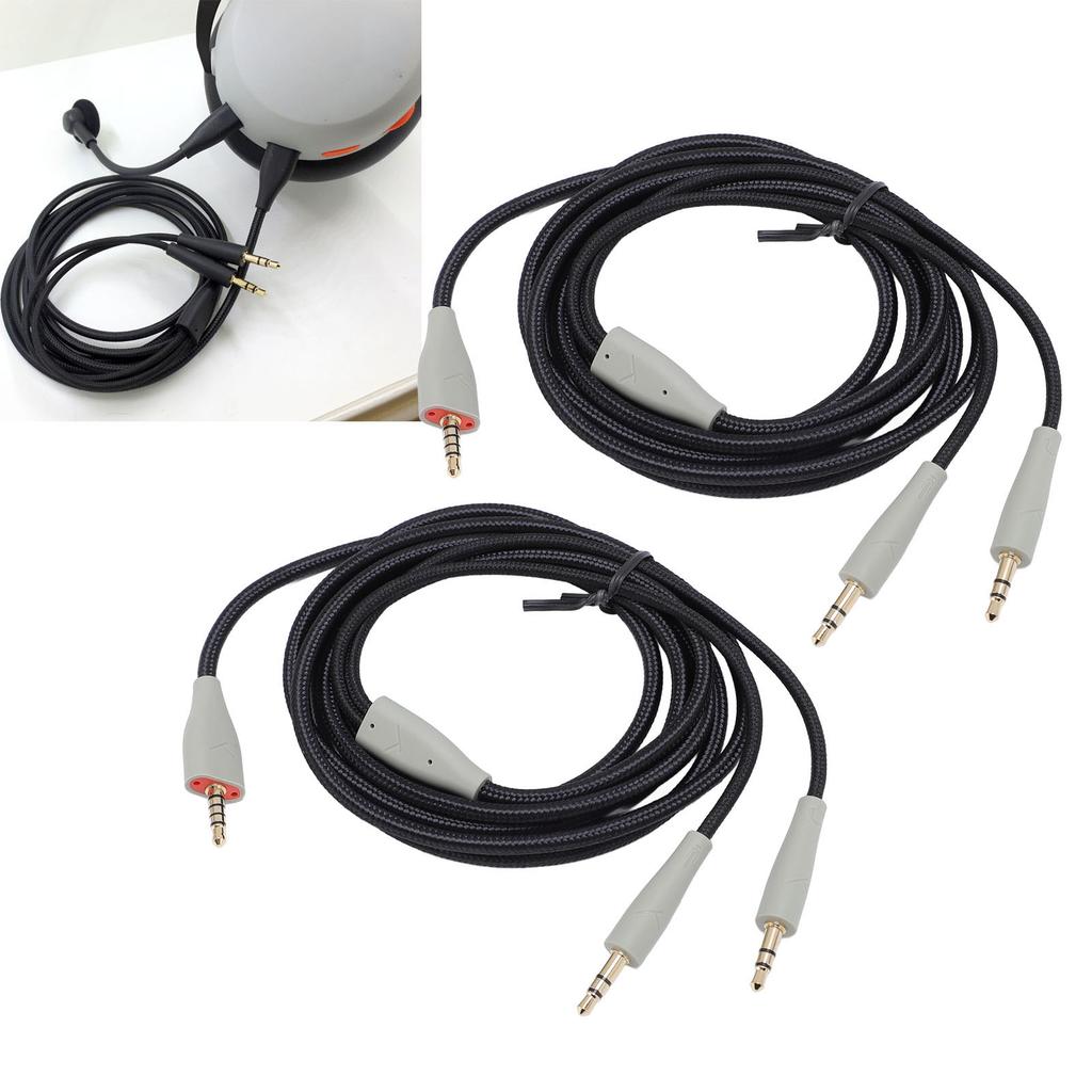 2PCS PC 3.5mm to Dual 3.5mm Earphone Cable 6.6FT OFC 3.5mm to Dual 3.5mm Jack Sound Cable for MMX100