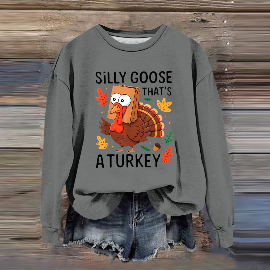 Women's Fashion Casual Long Sleeve Loose  Printed Sweatshirt