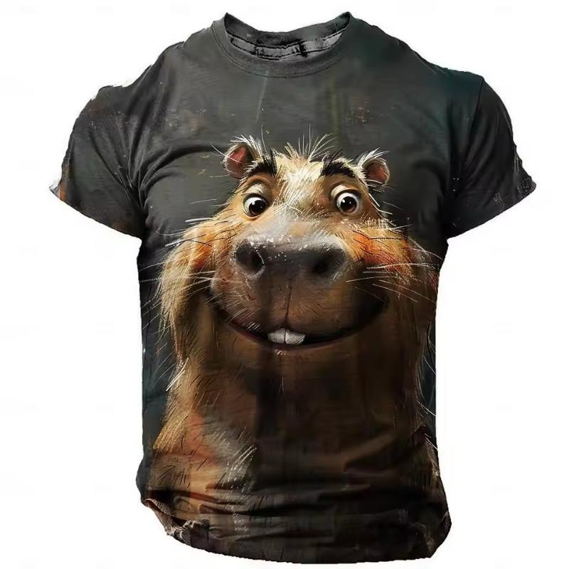 Мужская футболка с принтом 3D Animal Mouse, летняя мода, повседневная, для спорта на открытом воздухе, для фитнеса, с круглым вырезом и короткими рукавами, мужская рубашка, одежда