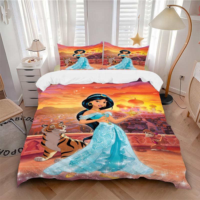 Princess Jasmine'S Adventure Print 3Pcs Bedding Setduvet Cover With 2 Bedropillowcase Home Birthday Gift