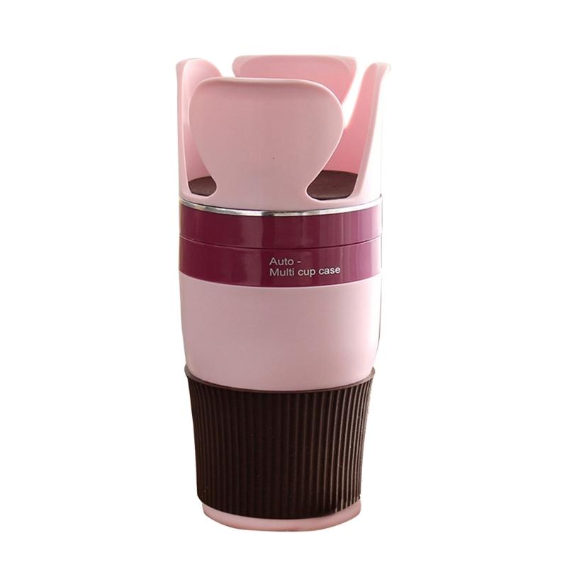 360° Rotating Car Beverage Rack with Key Storage Multipurpose Car Bottle Mount