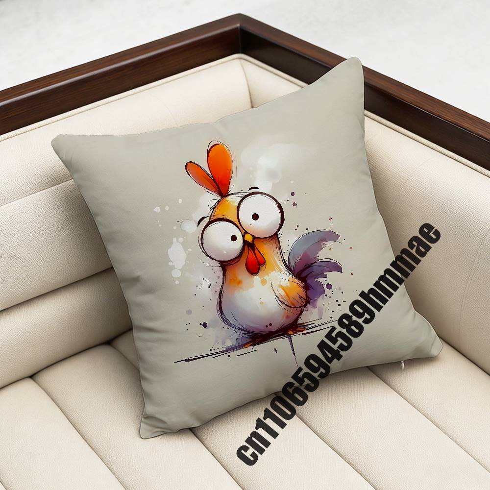 For Lively Cute Cartoon Funny Gym Chick Chicken Throw Pillow Case Sham 45X45Cm 40X40Cm Square Car Pillowcase Pad Cushion Cover