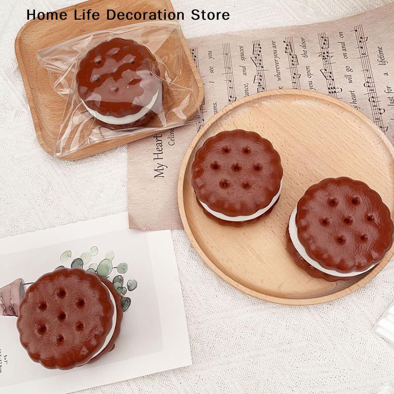 Funny Squishy Sandwich Cookies Squeeze Toy Stress Relief Slow Rising Sensory Fidget For Anxiety ADHD Autism Gifts Kids Adults