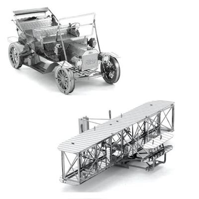 Металлический пазл Metal Earth Fascinations 1908 Ford and Wright Brothers Airplane Puzzle 3D