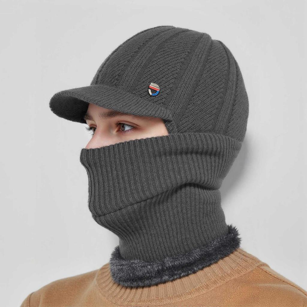 Бархатная утепленная шапка-балаклава с защитой ушей и шеи, непродуваемая, для катания