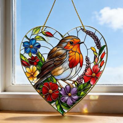 Ловец солнца Yousheng Bird из витражного стекла, подвесное украшение на окно с колибри для домашнего декора стен и сада, подарки для любителей птиц