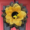 Bee Sunflower Wreath Artificial Garland Honey Bee Day Decorations
