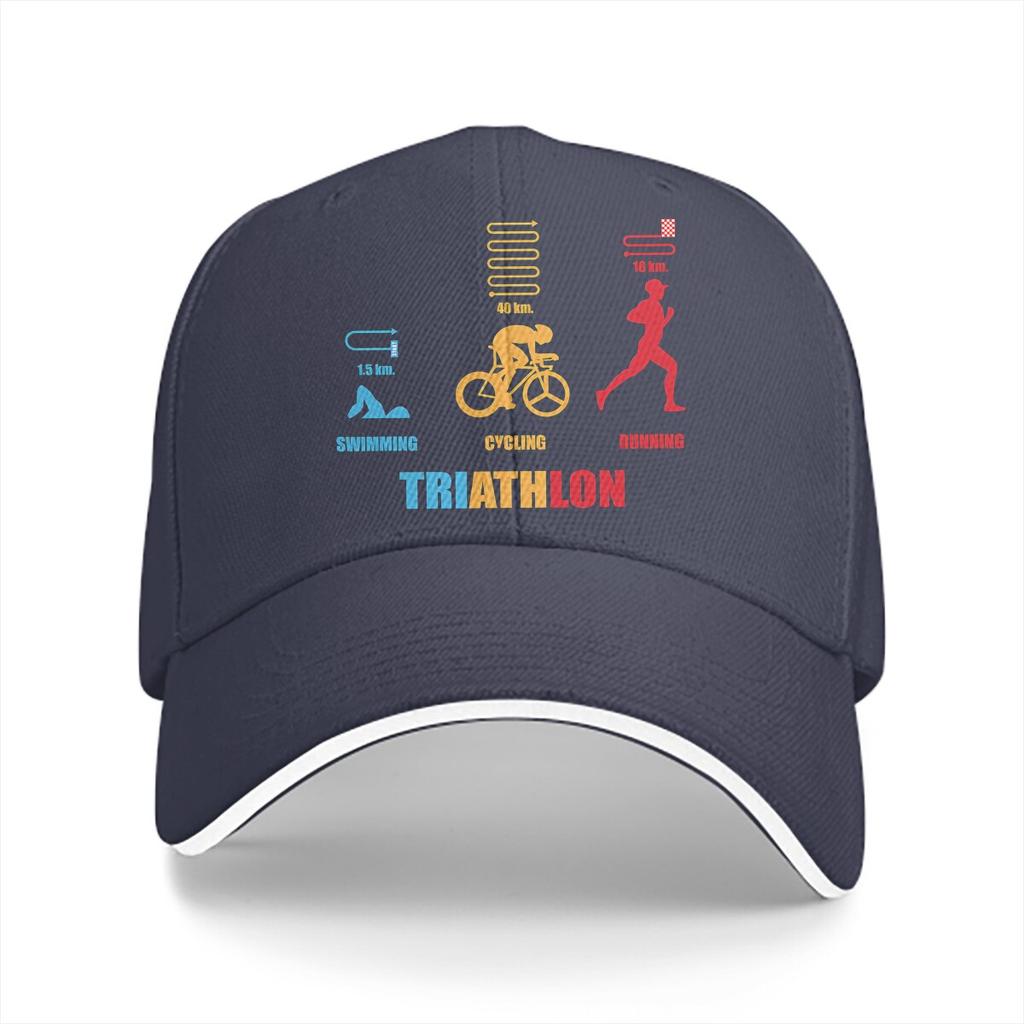 Triathlon Multicolor Hat Peaked Unisex's Cap Triathlon Colorful Personalized Visor Protection Hats