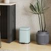 12L Modern Boxy Metal Home Kitchen Bin - Light Green