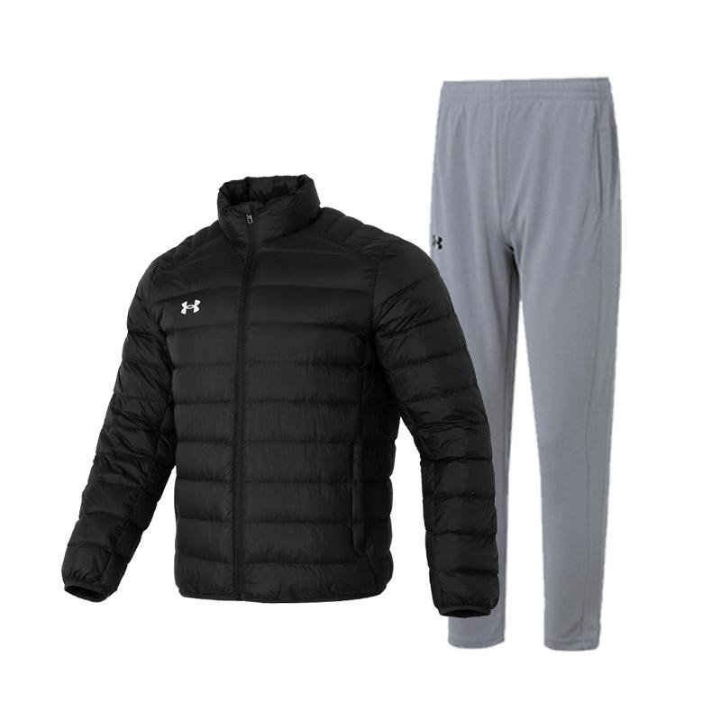 Under Armour Однотонный жилет с воротником-стойкой, дышащие трикотажные спортивные брюки, повседневный спортивный костюм для мужчин 23600804-001+23600703-014