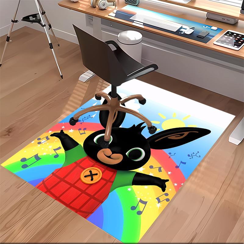 1pc Bing Print Area Rug - Soft, Washable Non-Slip Indoor Mat for Office Chairs, Living Room, Home Office Decorative Rug