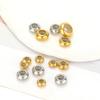 20pcs 6/7/8/10mm Stainless Steel Adjustment Beads with Non-slip Silicone Ring Gold Stopper Spacer Beads for DIY Jewelry Making