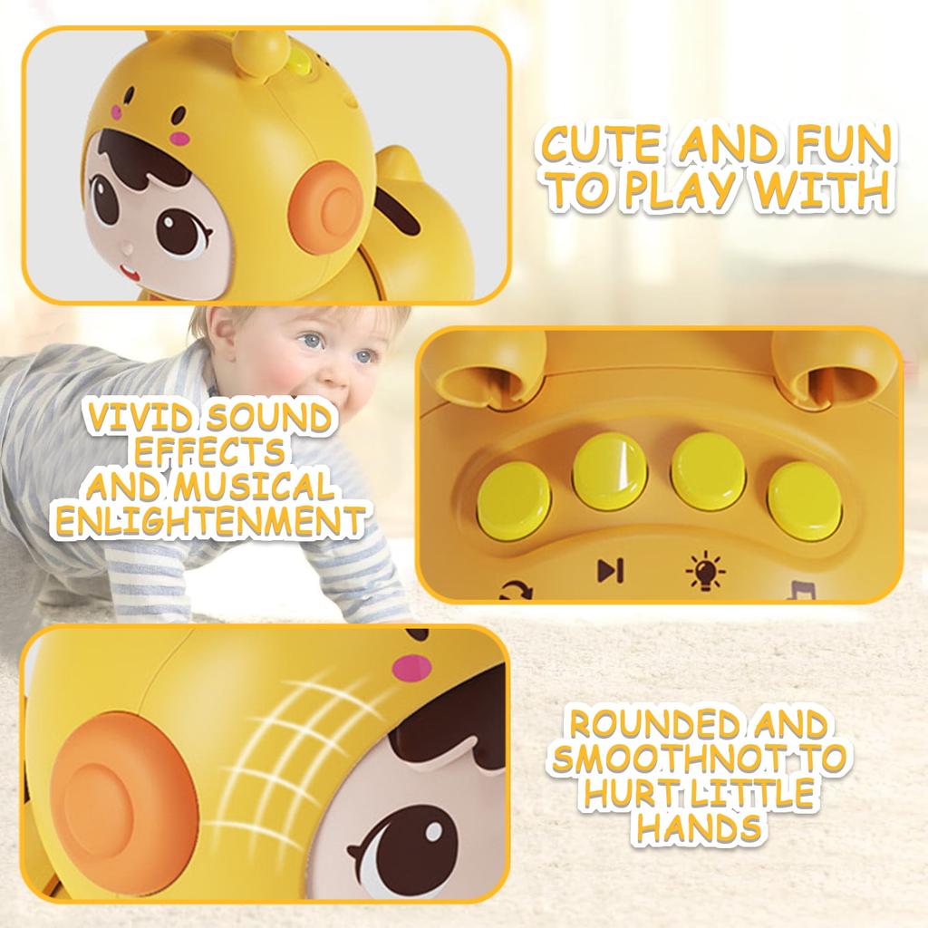 Ползающие детские игрушки с музыкальными и световыми эффектами, игрушки-куклы для младенцев для времени на животике, игрушки для младенцев, развивающие игрушки, подарок на день рождения для малышей