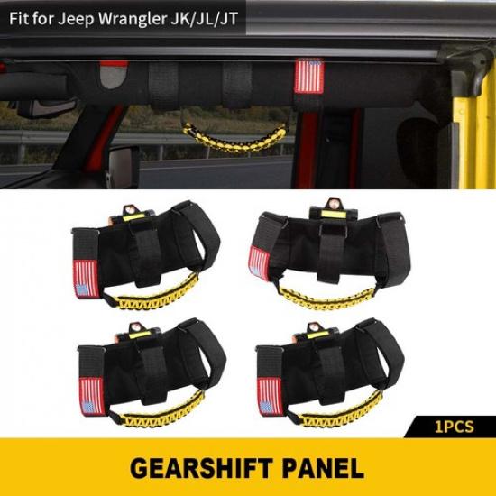 Roll Bar Grab Handles Grip Handle for Jeep Wrangler TJ JK JL JT 4PC Black&Yellow