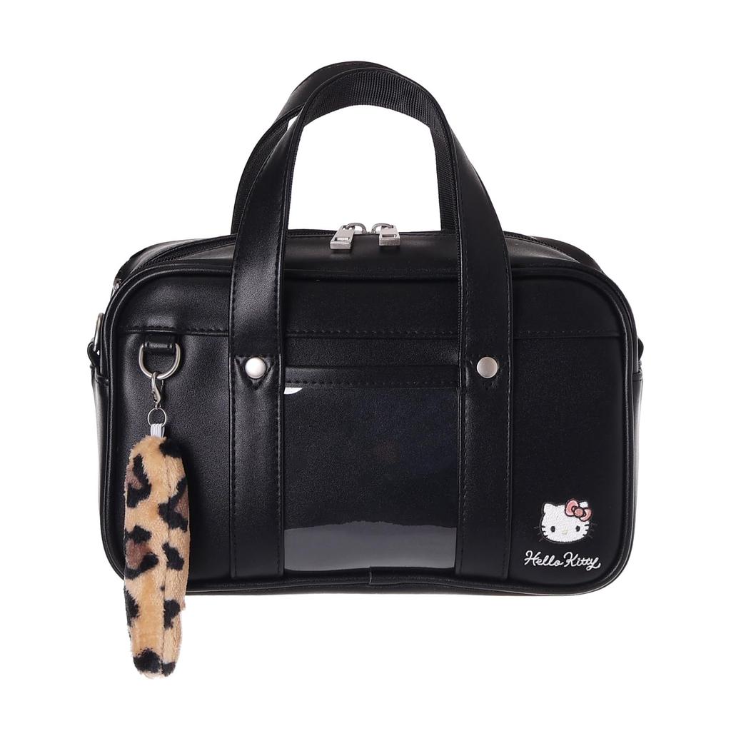 Sanrio Characters School Bag Style Shoulder 14 X X Cm 2-Way Bag, PVC, 23.5 10.5 (Hello Kitty/Black)
