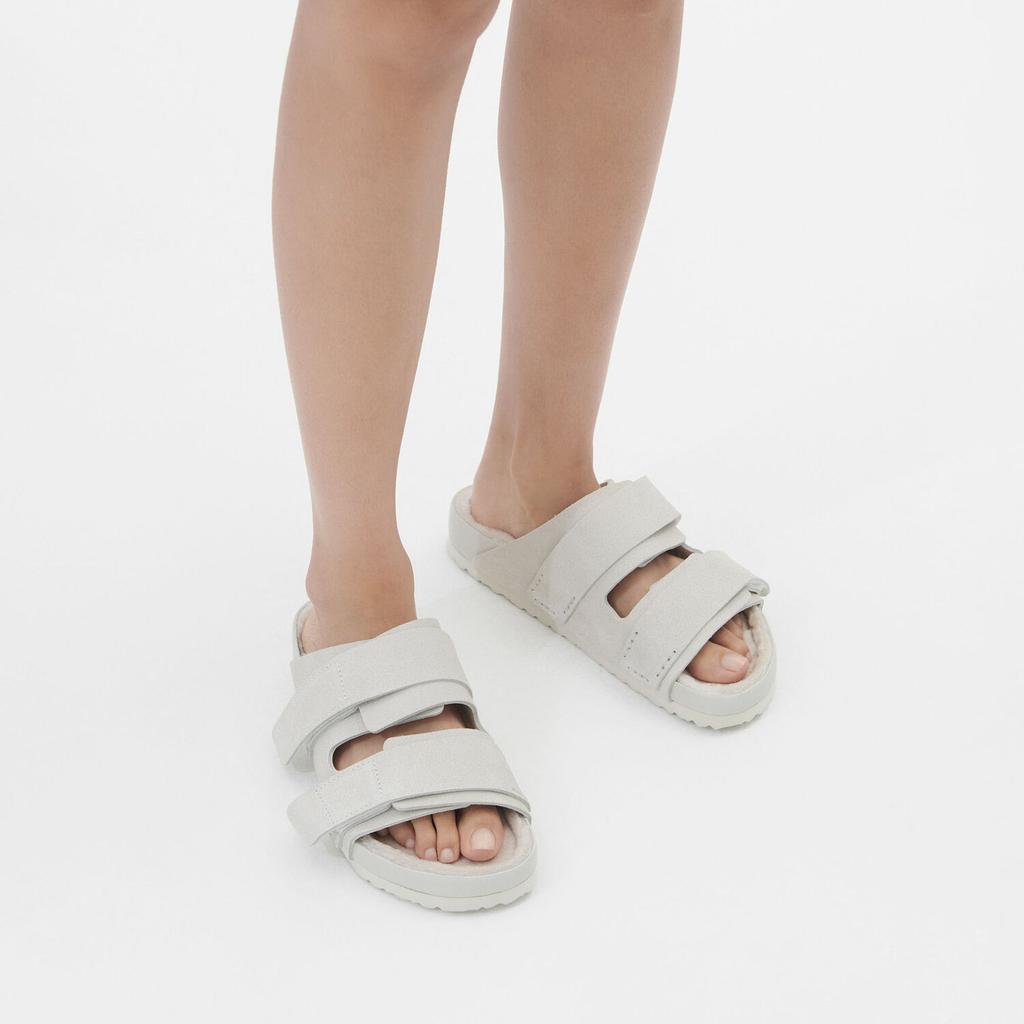 Tekla X Birkenstock Leather Casual Comfortable Slide Sandals 1Cm Unisex Sandals White 1026290