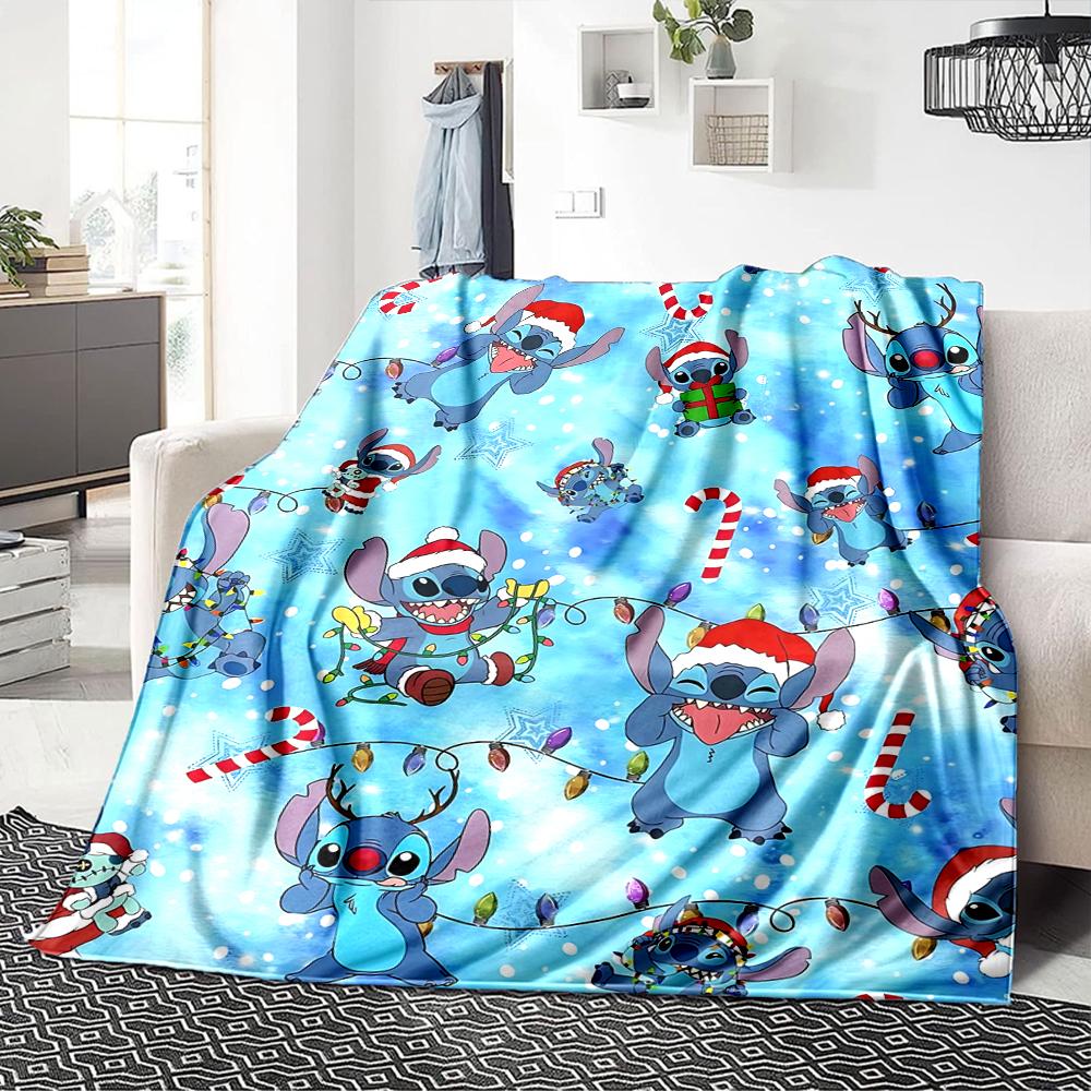 Christmas Stitch Lights Winter Blanket Soft Throw Blanket For Home Bedroom Bed Sofa Travel Office Solid Christmas Blanket