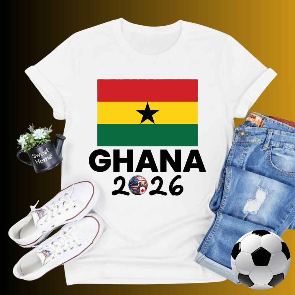Ghana 2026 Flag TShirt Patriotic Supporter Tee Men Women Summer Fashion Crewneck Cotton Tops Soccer Part Supplies Clothing