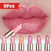 6Colors Glitter Lipstick Waterproof Long Lasting Diamond Pearlescent Metallic Lipstick Black Lipgloss Women Lips Makeup Cosmetic