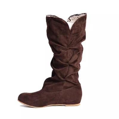 Wish Горячая Распродажа Большой Размер 4 Плоская Подошва Полусапожки Женские Осенне-Зимние Новые Кружево Кружево Женские Сапоги Обувь