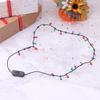Light Glowing Led Necklace Flashing Light-Up Blinking Christmas Lights Costume Necklace 8 Led Bulbs Glow Props Party Supply