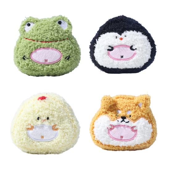 Игрушка для домашних животных Мультяшное животное Устойчивая к укусам Плюшевая игрушка с двойным звуковым дизайном Мини-портативный размер Хрустящий звук Игрушка для собаки