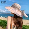8453 New Spring and Summer Sunshade Bucket Hat Fashionable Breathable Sunscreen Hat Medium Women's Large Brim Sun Hat