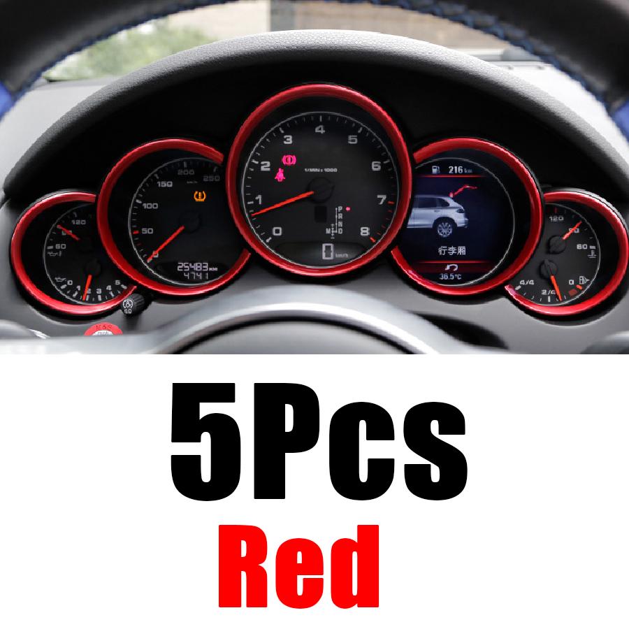Серебристый, красный ABS, украшение на переднюю панель автомобиля, рамка, кольцо для циферблата, отделка консоли для Porsche Cayenne Panamera Cayman Macan 718
