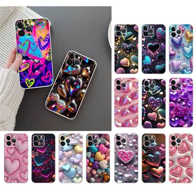 Красочный чехол для телефона с розовым сердечком для iphone 15 14 Pro Max 13 12 11 Pro Max XSMax XR 12 13 mini 14 Plus