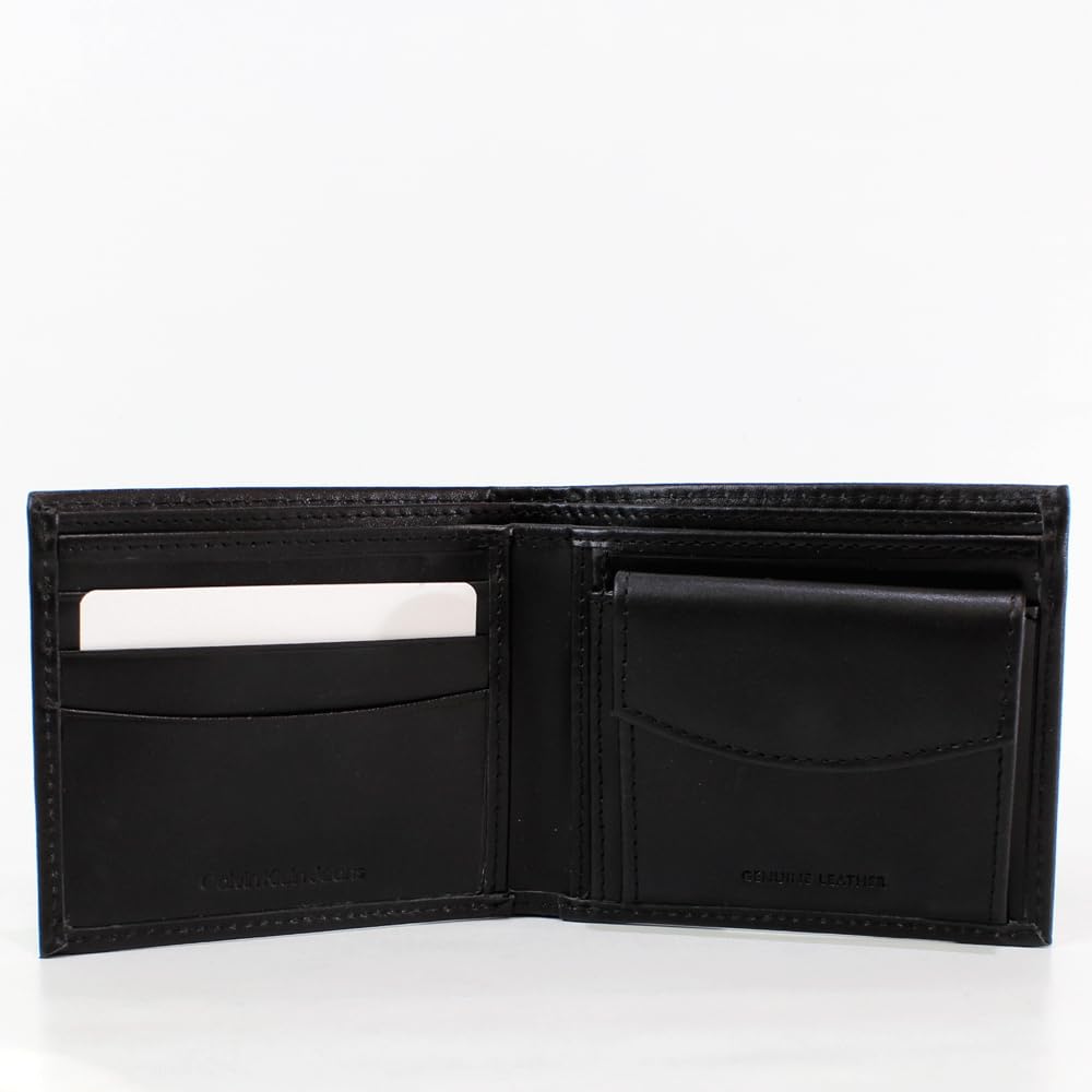 Кошелек с монетницей, настоящий логотип ck, монетница и 31KJ130003 [Calvin Klein] Двустворчатый кошелек, кожа, пластина, кошелек, мужской женский, (ЧЕРНЫЙ) [Использовал]