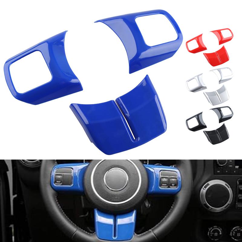 ABS Steering Wheel Cover Decor Trim For 2011-2017 Jeep Wrangler JK Unlimited Patriot Compass & Grand Cherokee 2011-2013