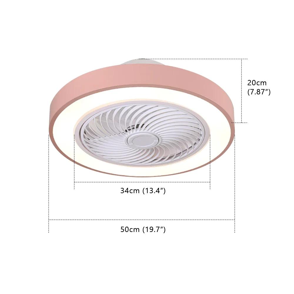 Потолочный вентилятор Nordic Home с подсветкой, интеллектуальное дистанционное управление, невидимые лопасти, бесшумный вентилятор, декоративное освещение, потолочный светильник 50 см
