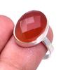 Natural Carnelian Gemstone Handmade 925 Solid Sterling Silver Ring Size 7 q2N74