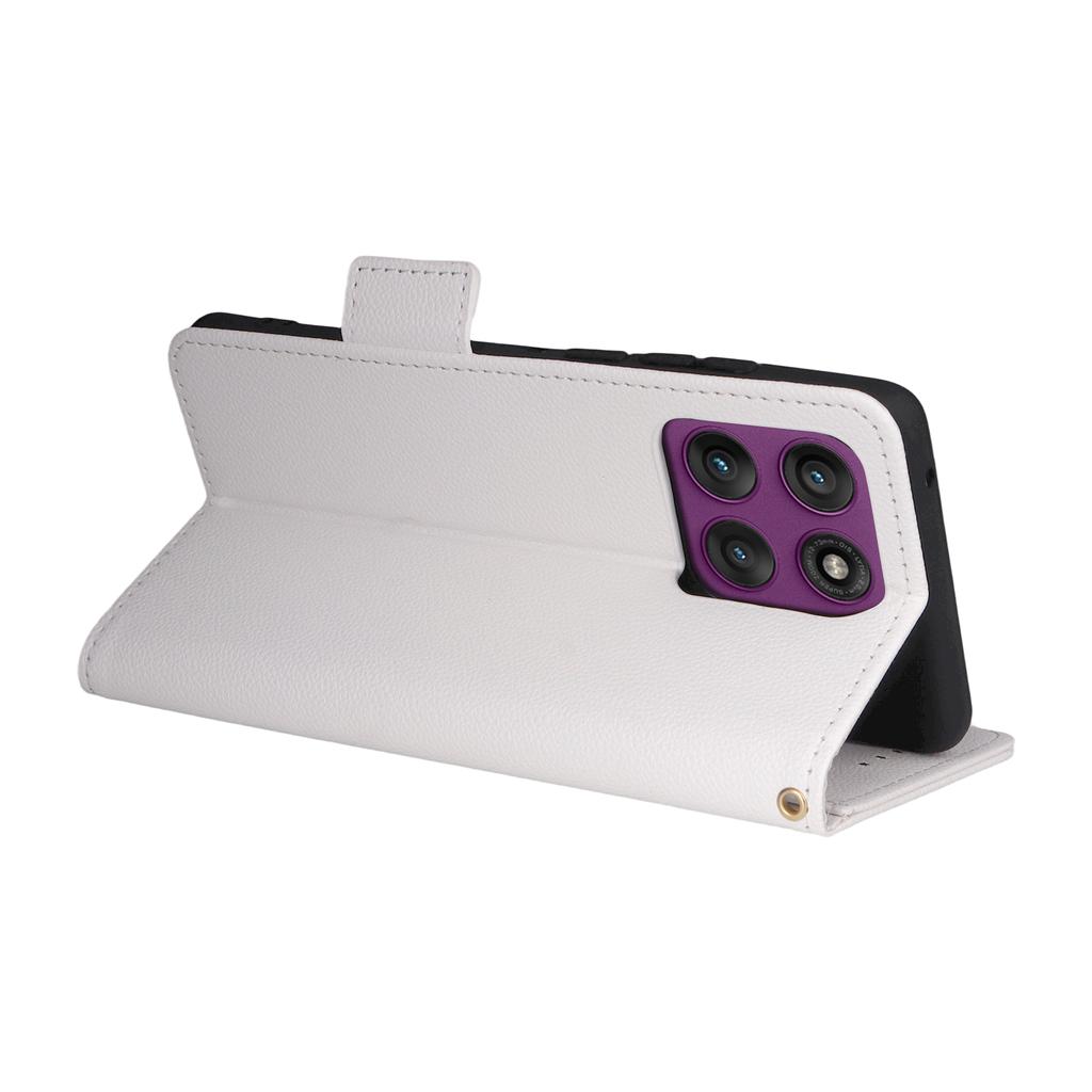 For Motorola Edge 60 Pro 5G Case with Wrist Strap Litchi Texture PU Leather Wallet Phone Cover