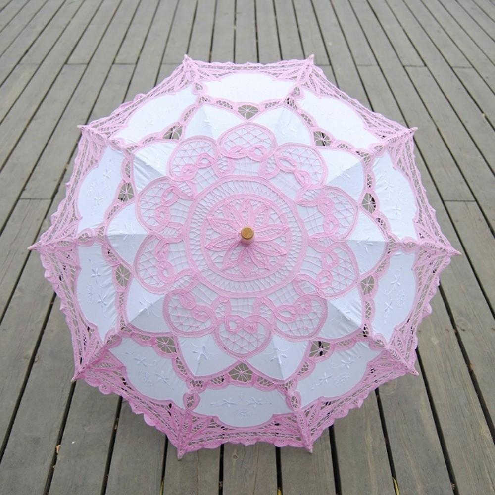 Handmade Bridal Umbrella Cotton Parasol Umbrella Lace Umbrella  for Wedding Outdoor Sun