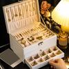 Коробка для хранения ювелирных изделий со съемными разделителями, вместительная, с несколькими отделениями, 3-уровневый контейнер для сережек, держатель для ювелирных изделий, органайзер
