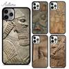 Carving Assyrian Mesopotamian Phone Case for iPhone 11 12 13 14 Pro Max Mini X XR XS SE 2020 6 7 8 Plus Galaxy S21 S22 Shell