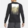 Nike Спортивная футболка с круглым вырезом и длинными рукавами с исландским принтом, мужские топы, черные DJ5803-010