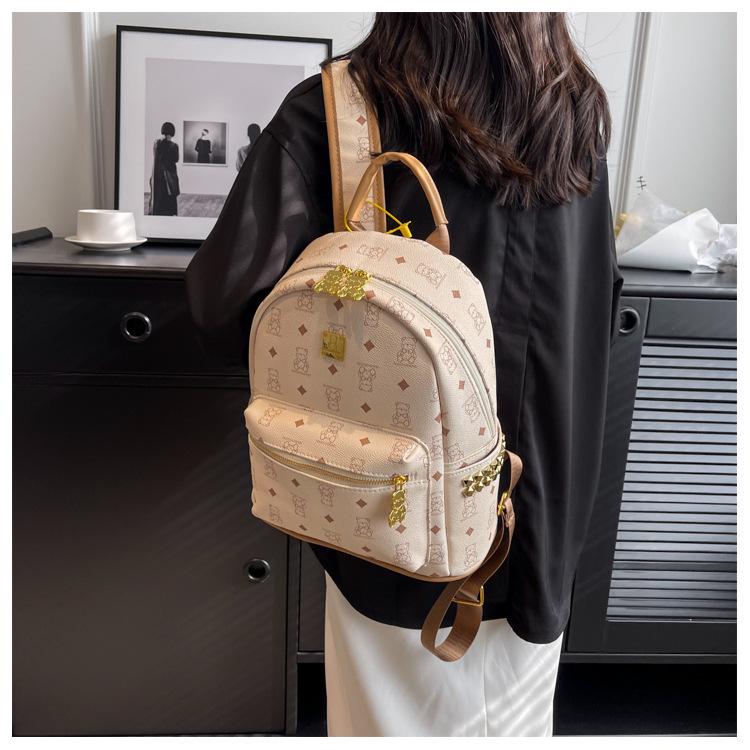 Трендовый милый рюкзак с медведем для женщин - Школьная и дорожная сумка большой вместимости