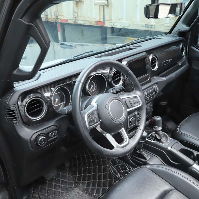 Center Console Panel  Navigation Decoration Cover Sticker For Jeep Wrangler JL For JT Gladiator 2018 Up Car Interior Accessoriess