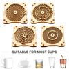 Yousheng 1/4Pcs Wooden Kinetic Coasters Farmhouse Rustic Heat-resistant Coffee Mug Cup Holder Mat Kitchen Countertop Table Desk Decoration