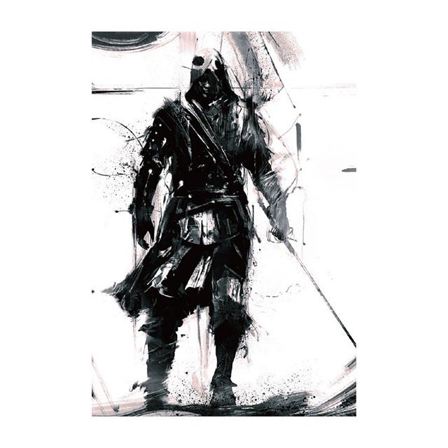 Винтажный абстрактный минималистичный рыцарь-убийца, чернильная стирка, художественная картина на холсте, настенный постер, принты, фотографии для гостиной, спальни, декор