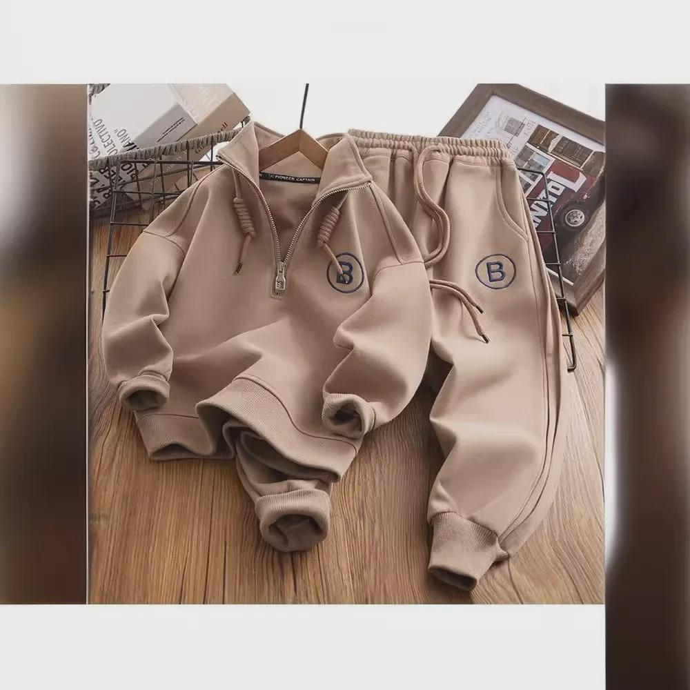 Стильный спортивный костюм-толстовка для мальчиков 2023 года – осенне-весенняя коллекция для детей