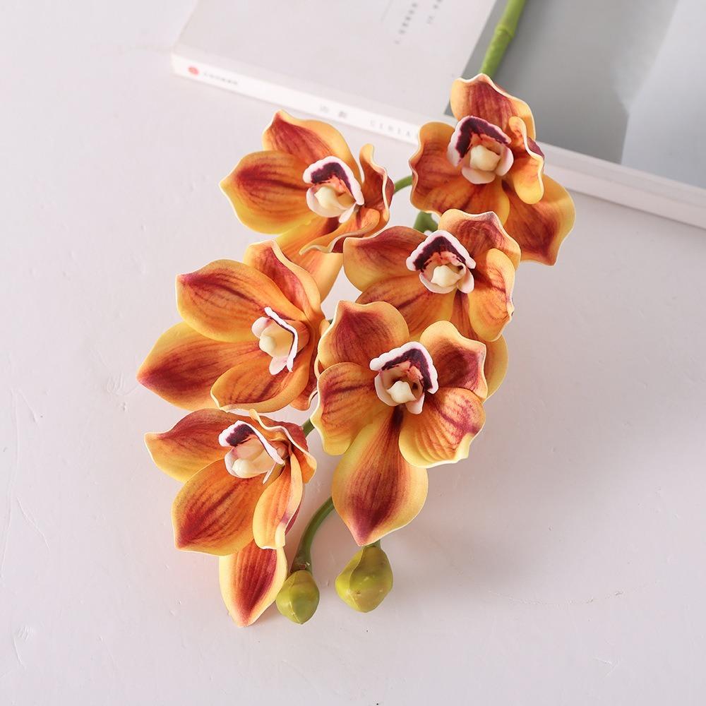 Сгибаемые стебли Цимбидиум Цветочная ветка Яркие цвета Имитация Фаленопсис Свадебная церемония