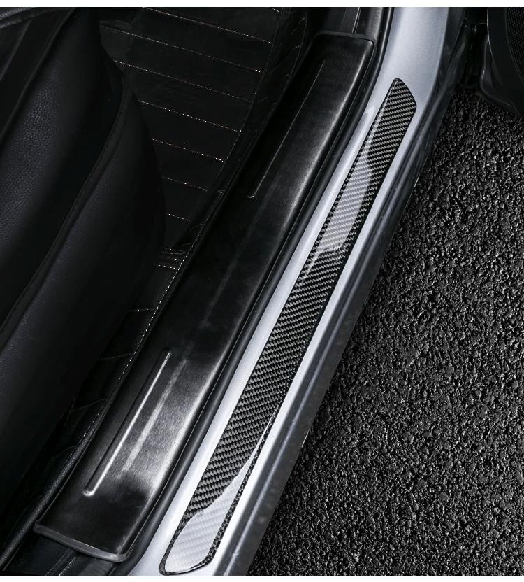 2x 49СМ Накладка на порог автомобиля из углеродного волокна Защитная панель на порог двери Защита ступени